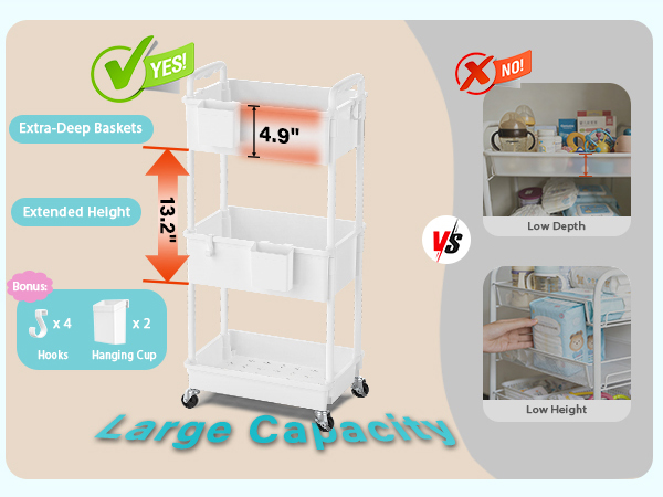 Baby Diaper Caddy Organizer Cart
