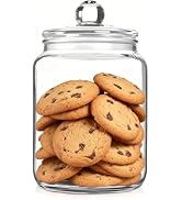 Glass Cookie Jar, Candy Jar with Lid for Food Storage & Organization, 68 oz | Wide Mouth Large Gl...