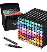 WELLOKB Alcohol Markers, 80 Colors Dual Brush Tip Permanent Art Markers, Coloring Marker, for Boo...