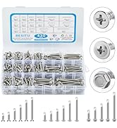 Besitu 430Pcs Self Tapping Screws for Metal, 410 Stainless Steel #8#10 Sheet Metal Screws Assortm...