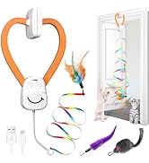 PANRIO Interactive Cat Toys for Indoor Cats,Automatic Hanging Electric Cat Teaser,USB-Rechargeabl...