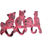 Indian Shelf Decorative Premium Iron Cat Wall Hooks for Keys Pink Vintage Kids Coat Backpack Hang...