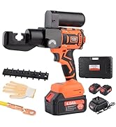 HZLZRZ Electric Battery Lug Crimping Tool, 12 Ton Hydraulic Crimping Tool with Smart Chip Protect...