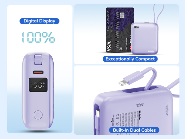 portable charger built in dual cabels