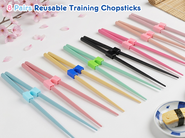 8 Pairs Reusable Training Kid Adult Chopsticks