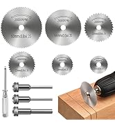 Cutting Wheel Set Compatible with Dremel Rotary Tool, 6Pcs HSS Cutting Discs with 2Pcs 1/8" Shank...