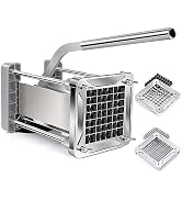 French Fry Cutter, Sopito Professional Potato Cutter Stainless Steel with 1/2-Inch and 1/4-Inch B...