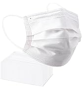 Borje White Disposable Face Masks 100 Pcs White Face Mask 3 Ply Protection Masks
