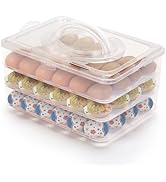 72 Deviled Egg Containers with Lid, Portable Eggs Organizer Holder for Fridge with 3pcs Deviled E...