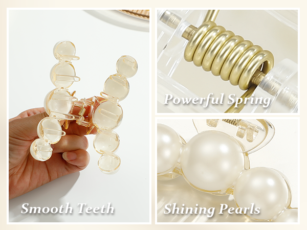 pearl hair claw clips