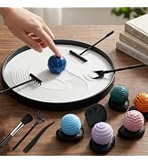 Wowagoga Desk Zen Garden Kit with 6 Textured Sensory Balls, Sand & Tools, Mini Meditation Set for...