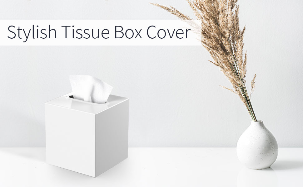 Livelab Metal Tissue Box Cover, Square Tissue Box Holder Modern Decor Facial Napkin Holder