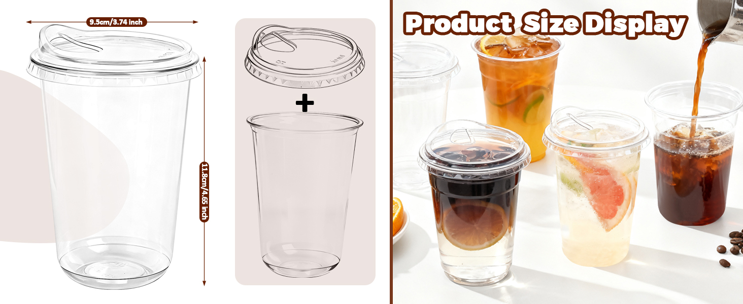 16 oz Iced Coffee Cups With Lids