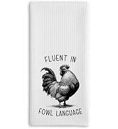 Tsunerrorami Chicken Dish Towel, Waffle Weave Microfiber Kitchen Cloth, Rustic Rooster Decor Acce...