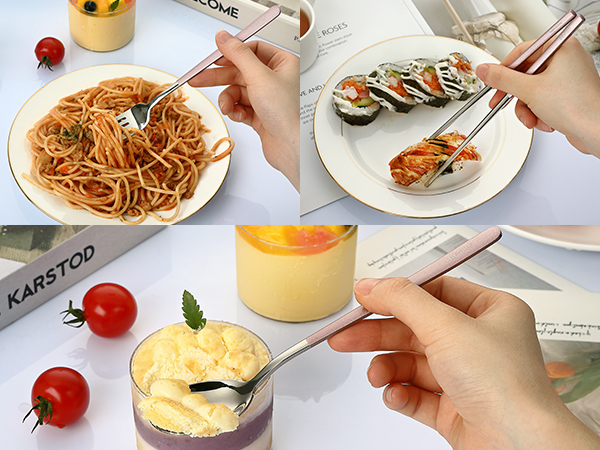 travel silverware set with case