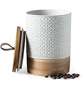 Miamolo Large Coffee Containers with Lids, Ceramic Coffee Canister Kitchen Food Storage Cookie Ja...