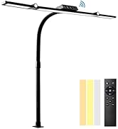 Gooseneck Led Desk Lamp with Clamp,Desk Lamp with Human Sensor,Remote Eye Protection Desk Lightin...