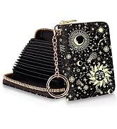 Yonlevres Credit Card Holder RFID Wallet, Small Card Holder Wallet for Women with Keychain Zipper...