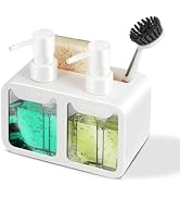 Kitchen Soap Dispenser Set, with Hand and Dish Soap, Sponge Caddy and Brush Holder 4-in-1 Kitchen...