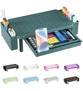 WALI Computer Monitor Stand with Storage and Pen Holder | 3 Height Adjustable Desk Organizer with...