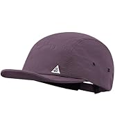 CLAPE Short Brim Hat Trucker 5 Panel Baseball Cap Casual Flat Brimmed Cap Umpire Dad Hats Adjusta...