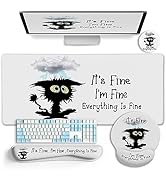 LIMKRIAN Desk Mat Desk Pad, Large Gaming Mouse Pad with Wrist Rest Wrist Support, Ergonomic Mouse...