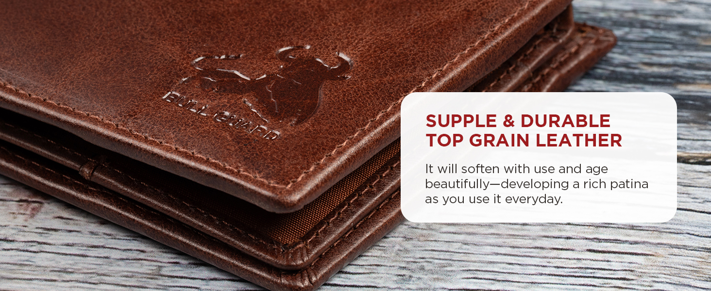 Supple & Durable Top Grain Leather