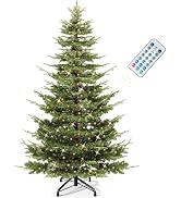YITAHOME 6.5ft Aspen Fir Pre-Lit Christmas Tree with Remote Control, Crystal-Decorated Prelit Chr...