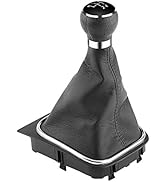 Qiilu 5 Speed Car Gear Shift Knob Boot Gearstick Gaiter Kit Manual/Auto Gear Shifter Boot Cover R...