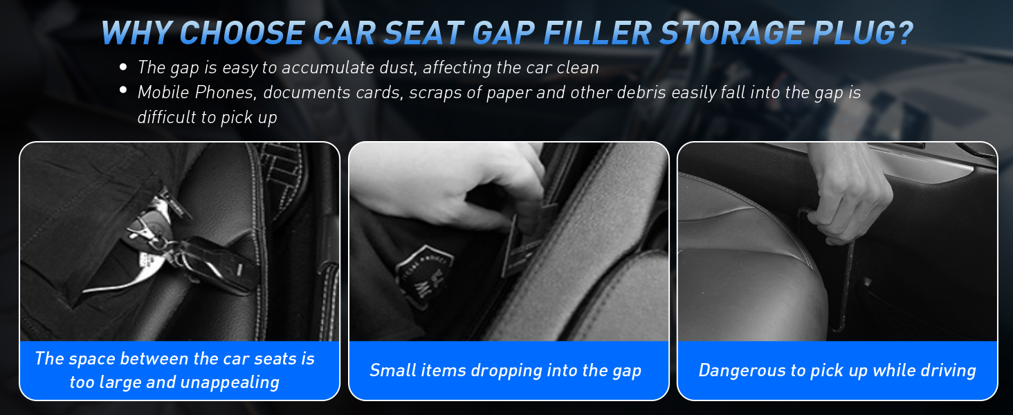 seat gap filler between your car or truck seat and center console
