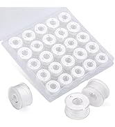 UzecPk 25pcs Thread for Sewing, Polyester Sewing Machine Threads, White Prewound Bobbins Size A S...
