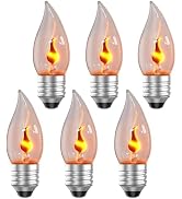 Hompavo E26 Upgraded Flame Light Bulbs, Flickering Fire Light Bulbs Flame Candle for Halloween Ch...