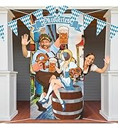 Iceyyyy Oktoberfest Photo Prop Set - 6 x 3.3ft Oktoberfest Photo Door Banner Backdrop Props and 2...