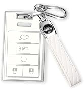 MILD EAST for Cadillac Key Fob Cover with Keychain, 5-Button Key Case for Escalade SRX CTS ATS XT...