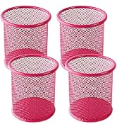 Ameceres 4 Packs Wire Mesh Pencil Holder Metal Pen Cup Desk Pen Organizer Case Pencil Jar Black f...