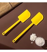 2 Pcs Silicone Scraper Set, Food Grade Rubber Scraper, Upgraded Sturdy Handle Set, Heat Resistant...