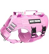 MOOGROU No Pull Tactical Dog Harness for Large Dogs with Metal Buckles,Breathable Air Mesh Servic...