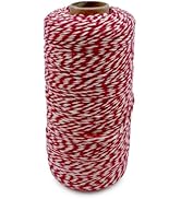 Cotton Twine Red line White 656FT - Cotton Twine 01.3MM White - RED 200M