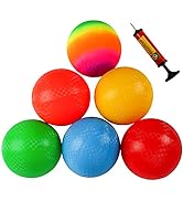 Ogrmar 6PCS 8.5 Inch Playground Balls Dodgeballs with 1 Hand Pump for Kids and Adults Dodge Ball,...