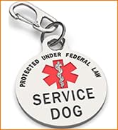 SERVICE DOG TAG Double Sided with Red Medical Alert Symbol