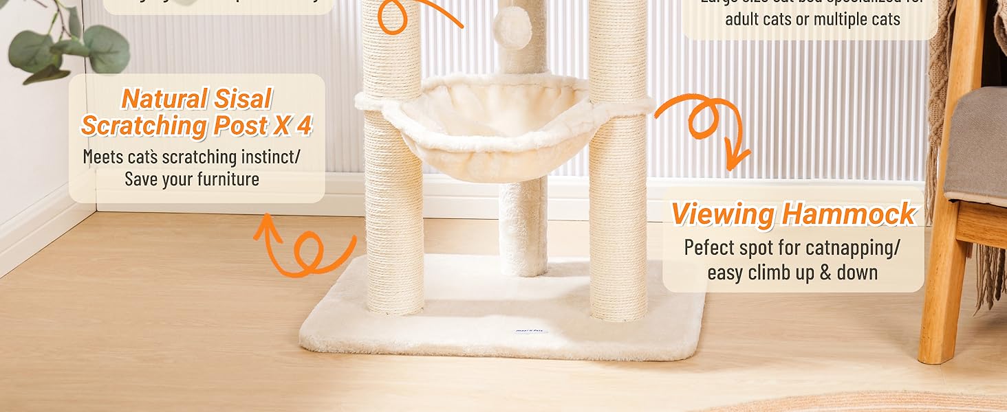 cat scratching post with bed