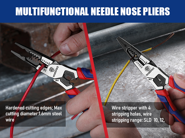 The needle-nose pliers can cut steel wire copper wire iron wire and other common metals