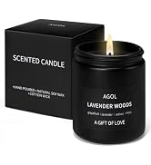Mens Candle, Lavender Woods Scented Candle for Men, Premium Black Candle, Masculine Candle, Soy C...