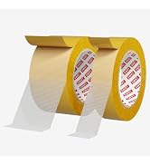 SWRT Double Sided Fabric Tape 1 & 2 Inch x 33 FT, 2 Rolls – Heavy Duty | Removable Adhesive for H...
