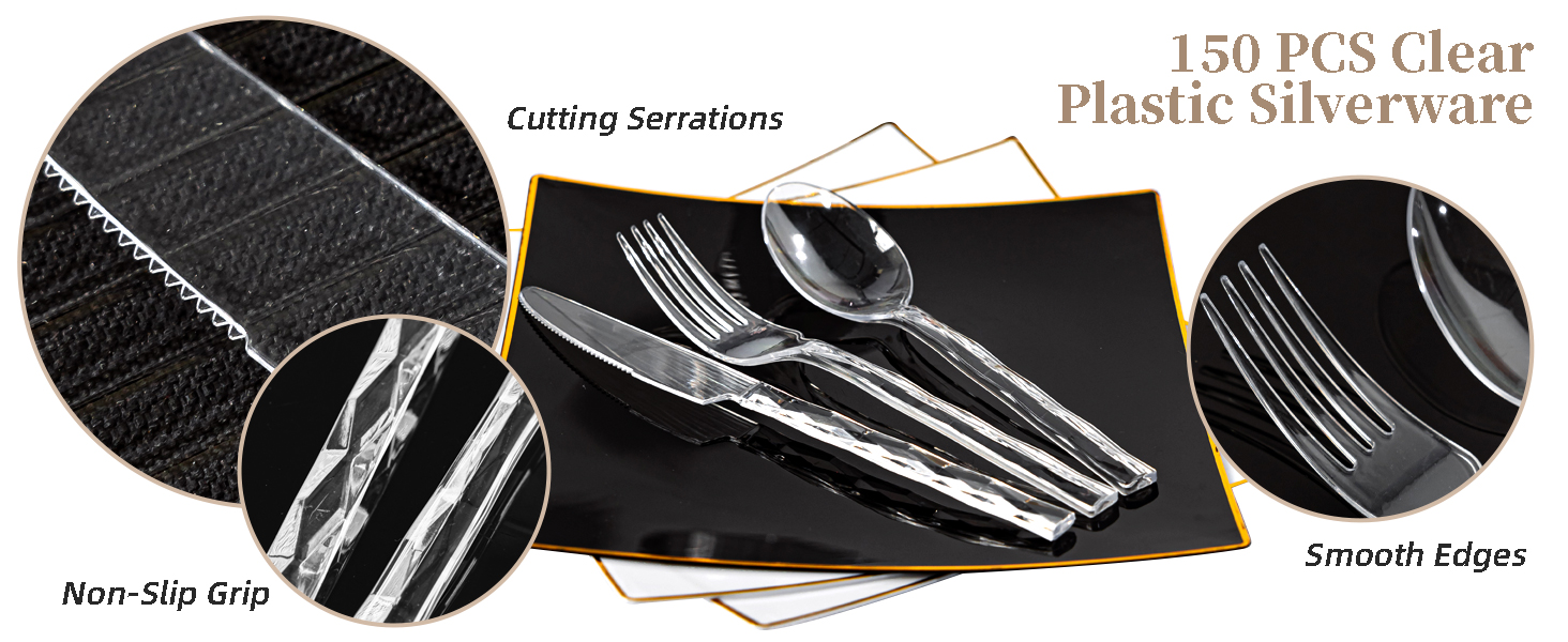 Lullaby 150pcs clear plastic silverware