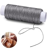 KAQRHFT 0.8 mm 54 Yards Round Waxed Thread, Waxed Thread for Leather Sewing, Leather Thread Wax S...