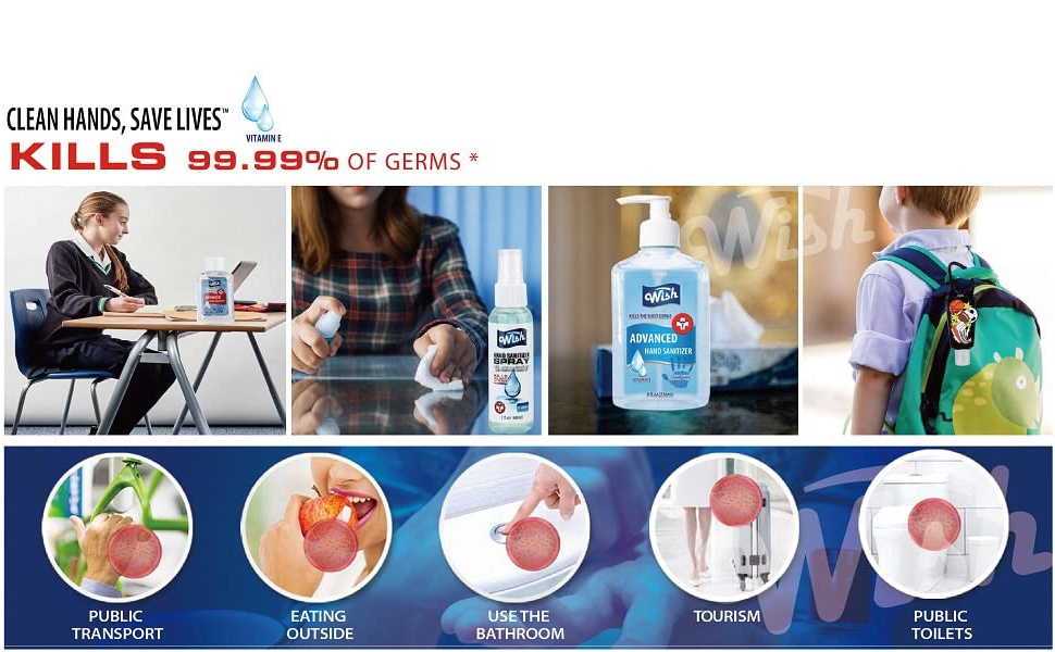wish, hand sanitizer, face mask