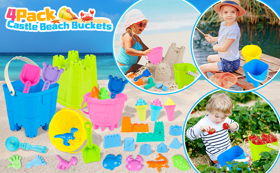 4 Pack castle beach buckets