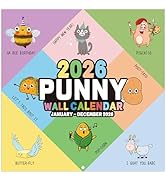 2026 Punny Calendar - 2026 Funny Calendar, Jan 2026 - Dec 2026, 12'' × 24''(Open), 2026 Calendar ...