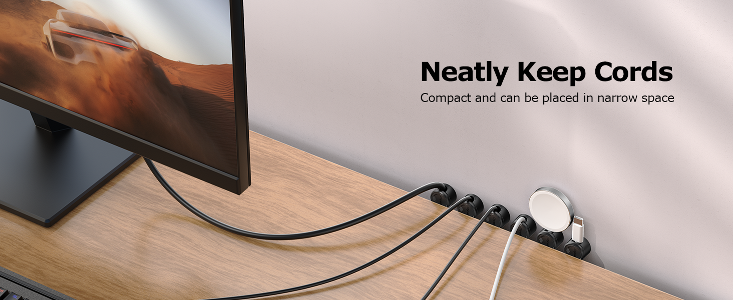 pc computer white black under desk car magnetic cable management clips kit under desk white black